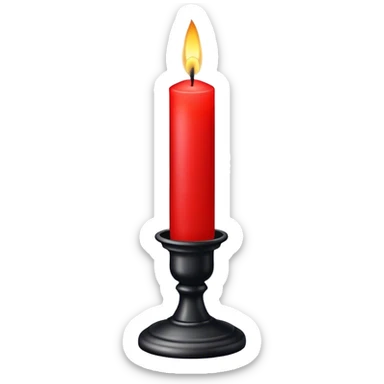 Red candle on a black stand sticker