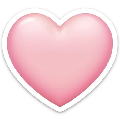 light pink heart with a subtle gradient, 3D effect sticker