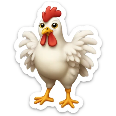 Chicken with Chicken Wings sticker