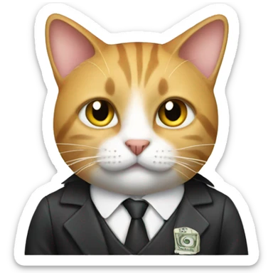 cat commits tax fraud  sticker