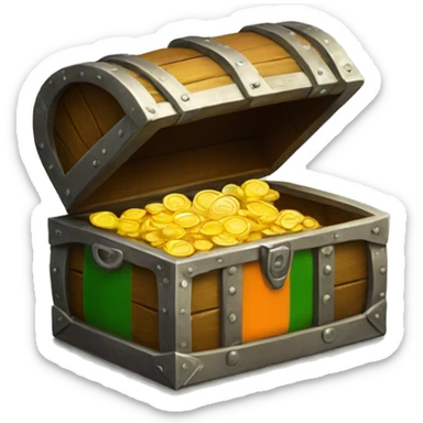 treasure chest with irish flag sticker