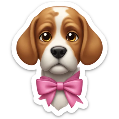 Dog with a coquette bow  sticker
