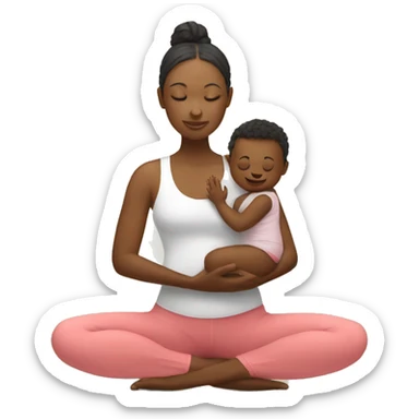 Mama do Yoga with little baby sticker