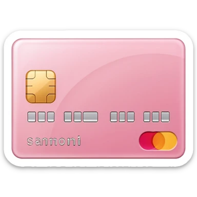 Make a credit card with light pink tones sticker