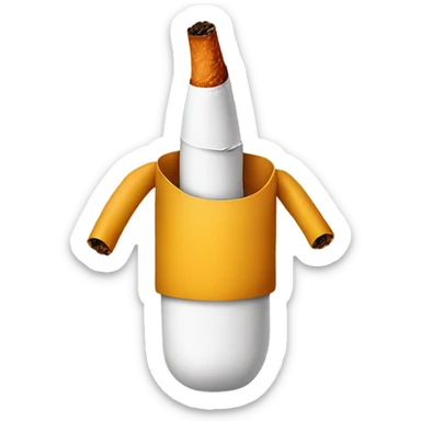 Cigarette with the arms, legs, and torso of a person sticker