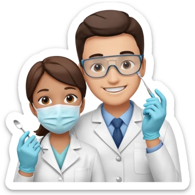 Dentist with patient sticker