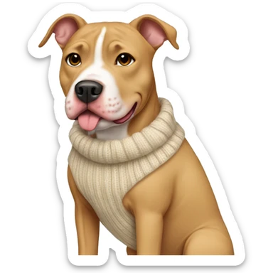 tan pitbull mix with sweater sticker