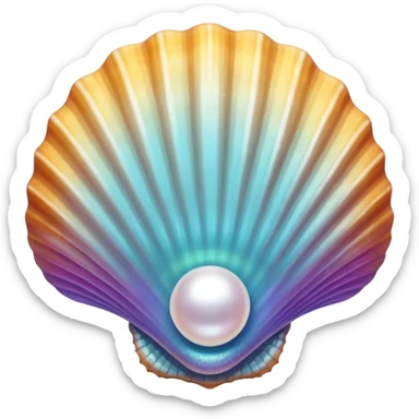 Seashell with pearl sticker