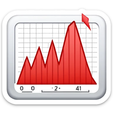 graph with line going down and the line being red sticker