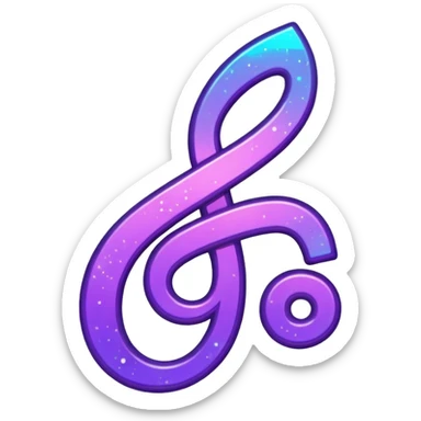 glitter symbol music purple cyberpunk sticker
