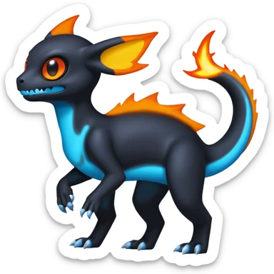 Shiny Duskull-Umbreon-Charmeleon-Fakémon-hybrid-creature (full body)  sticker