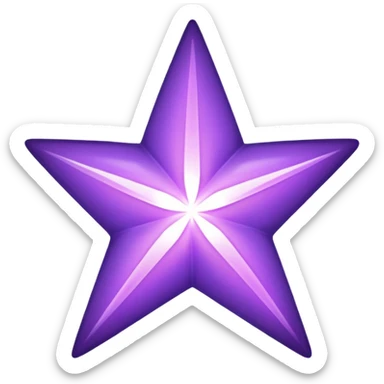 Purple void star that looks ethereal and only has four points sticker