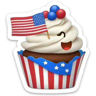 Happy 4th of July cupcake sticker