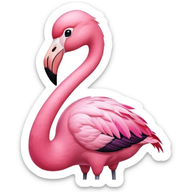 flamingo with shirt sticker