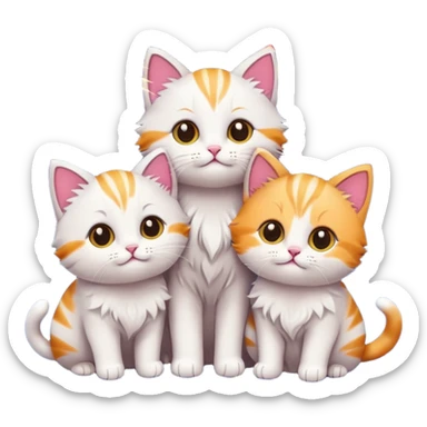 Cute kittens with pretty fireworks sticker