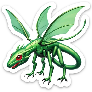 Shiny Futuristic Slim Cool Badass Exotic Flygon-Scyther-Hybrid-Creature sticker