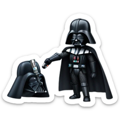 Darth vader with bleu lightsaber sticker