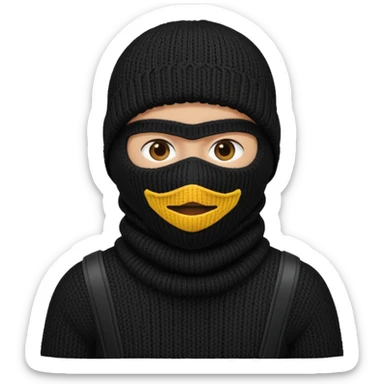 Ski mask black sticker