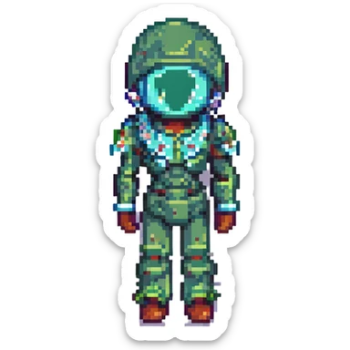 Meruem from Hunter x Hunter, pixel art style, standing, classic video game look sticker