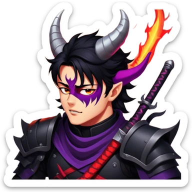 Demon-Horned Warrior sticker