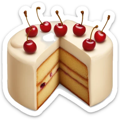 Beige cherry cake  sticker
