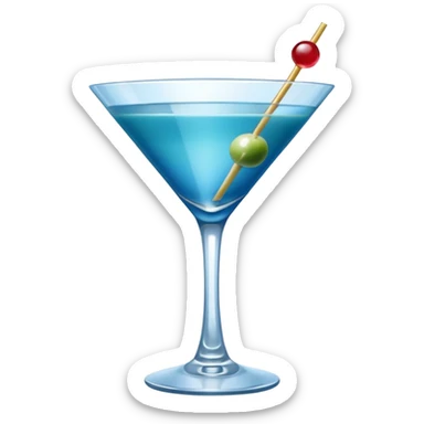 Create an emoji of martini cocktail cheers with blue lagoon cocktail sticker