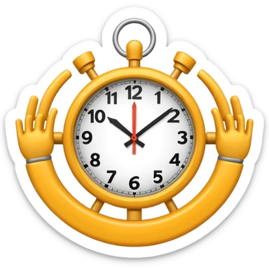 CLOCK WITH ALL ARMS AT 12 sticker