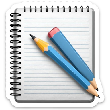 a pencil drawing in a notebook  sticker