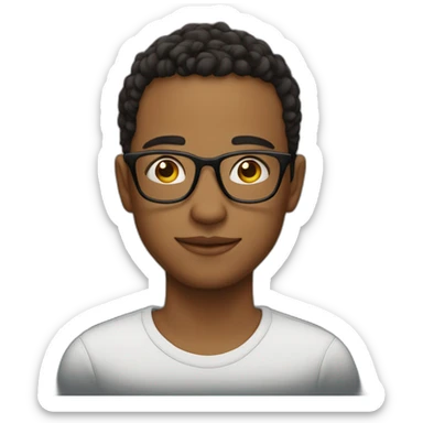 Young man with beand and round glasses sticker