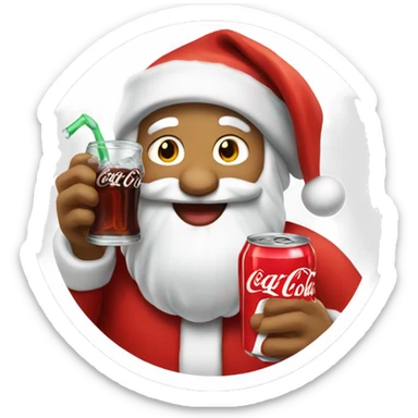 Santa drinking Coca Cola sticker