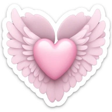 Pastel pink heart with wings sticker