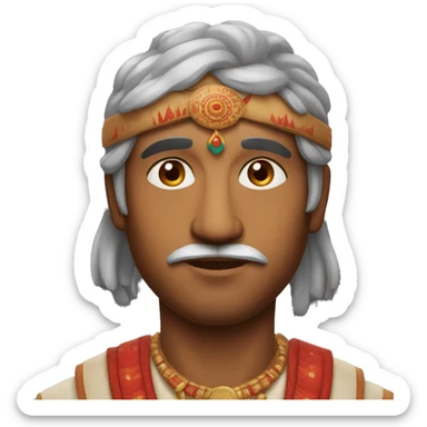 Indian man with red traditional dot on the forehead  sticker