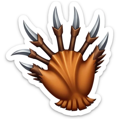 Brown claw with seven talons (not sentient) sticker