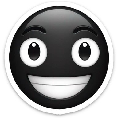 Black smiling face sticker