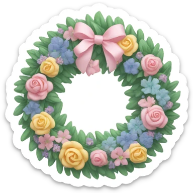 a pastel colored wreath sticker