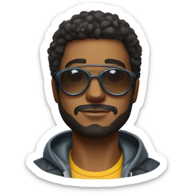 Emoji de chico con ropa de free fire y con unos lentes sticker