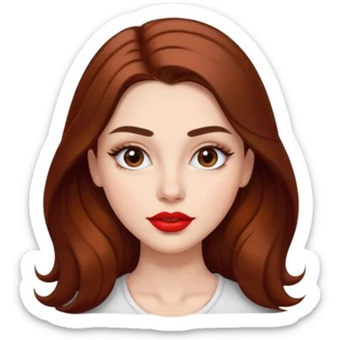 beautiful girl with long hair, high eyebrows, and thick lips  sticker