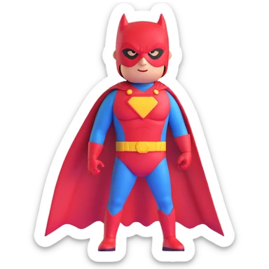 superhero with mask sticker