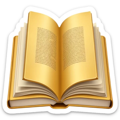 open book with completely empty, golden pages sticker