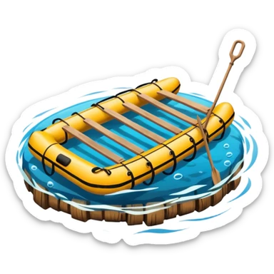 A raft underwater sticker