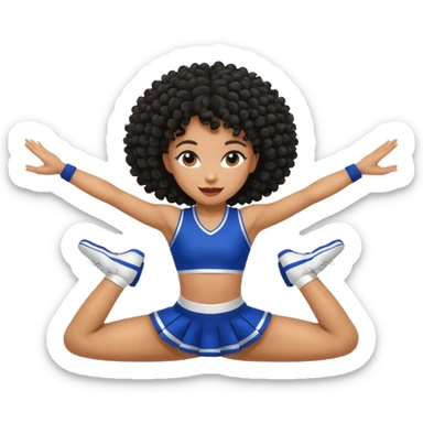 Curly head black Cheerleader doing the splits sticker