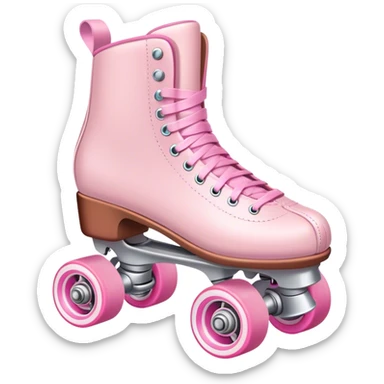 light pink and white roller skate with pink wheels  sticker