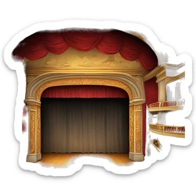 teatro tapia proscenium stage inside San Juan  sticker