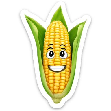 corn kernel with smiling face on it sticker