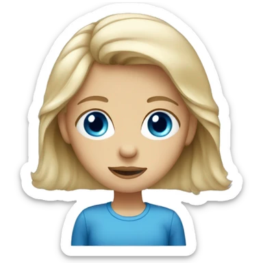 dirty blonde haired girl with blue eyes sticker