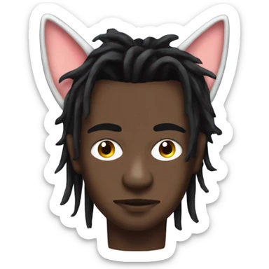 Playboi Carti vampire with cat ears and a tail on all fours sticker