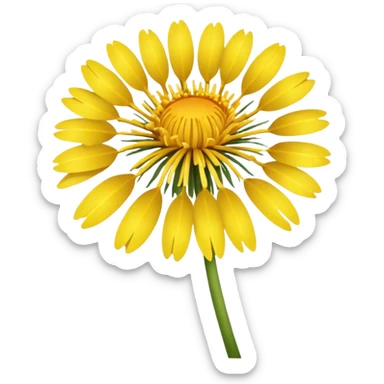 Yellow dandelion flower sticker