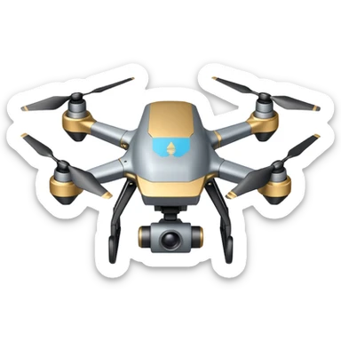 generate realistic combat drone controlled by ai without surveillance camera sticker