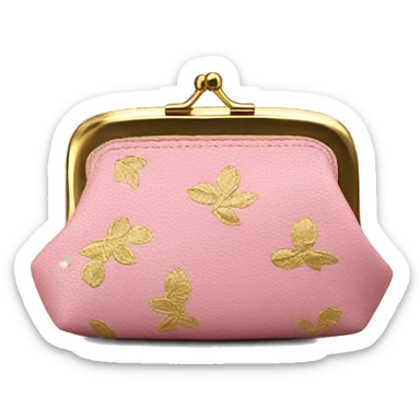 Gold and pink vintage coin purse  sticker