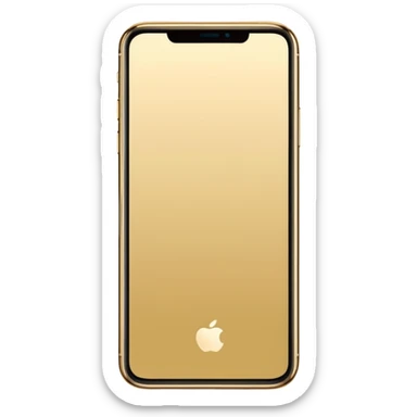 Gold border iPhone 16 Pro Max screen with no notch frontview sticker